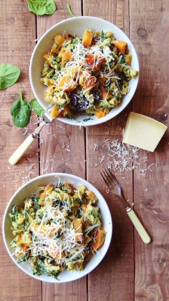 spinach, ricotta & butternut squash pasta