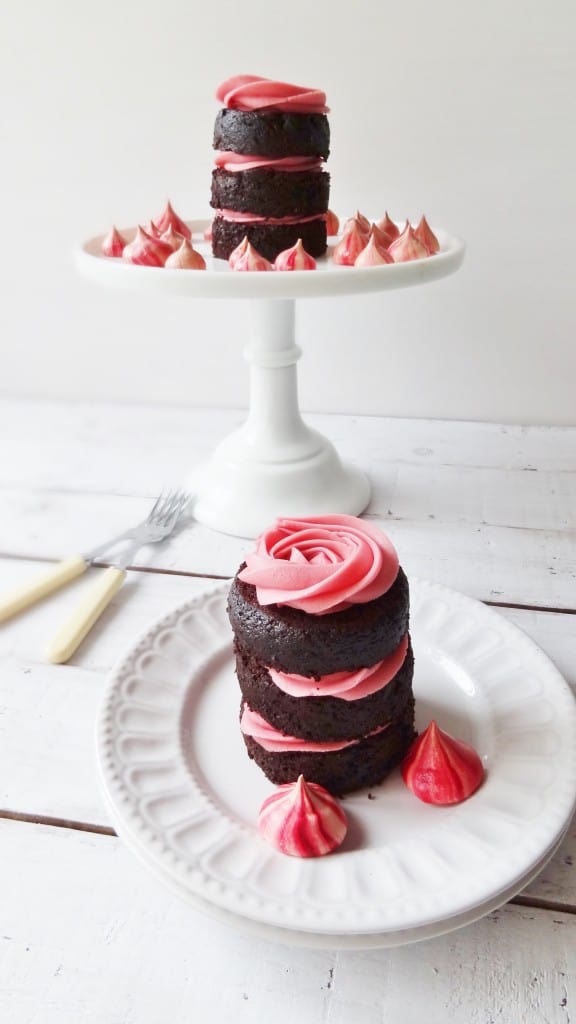 mini chocolate raspberry fudge cakes
