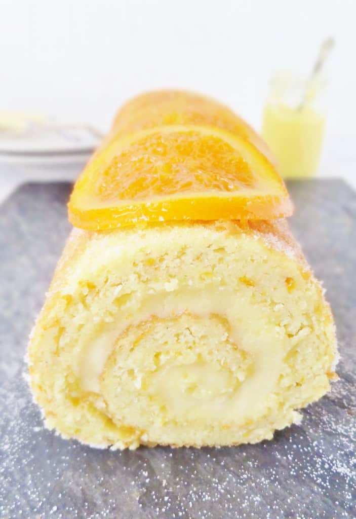 orange and almond cake roll