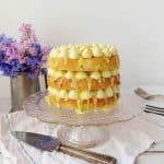 Passion fruit, white chocolate and coconut layer cake