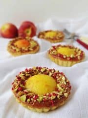Peach, pistachio & rose tarts - Domestic Gothess