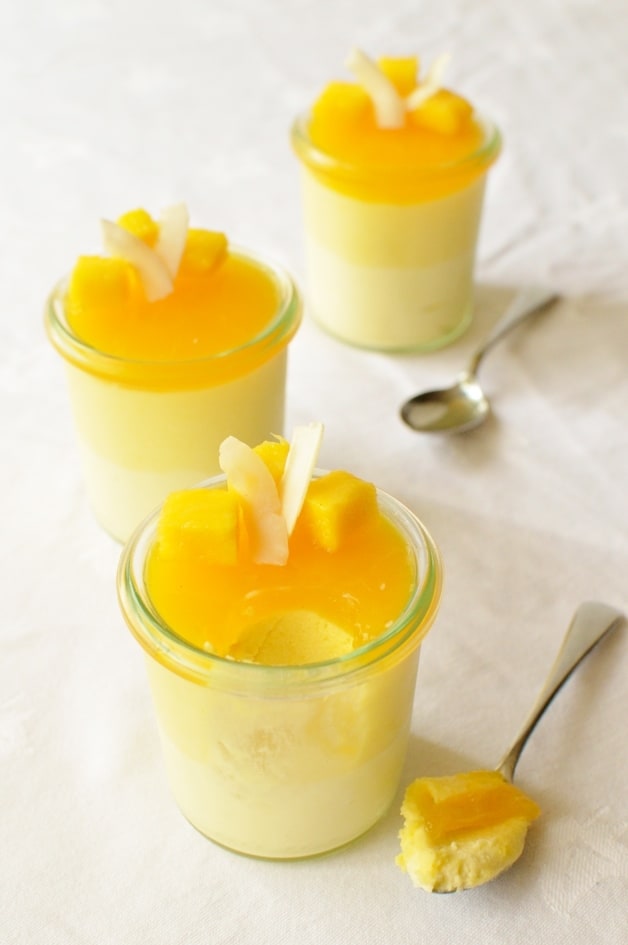 Mango, coconut and passion fruit mousse verrines - Domestic Gothess