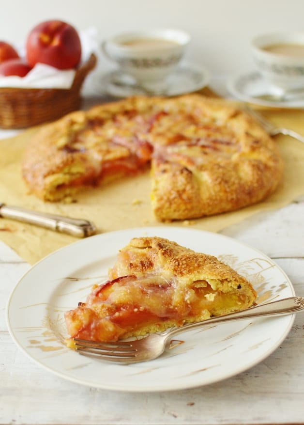 Nectarine and marzipan cornmeal crust galette - Domestic Gothess