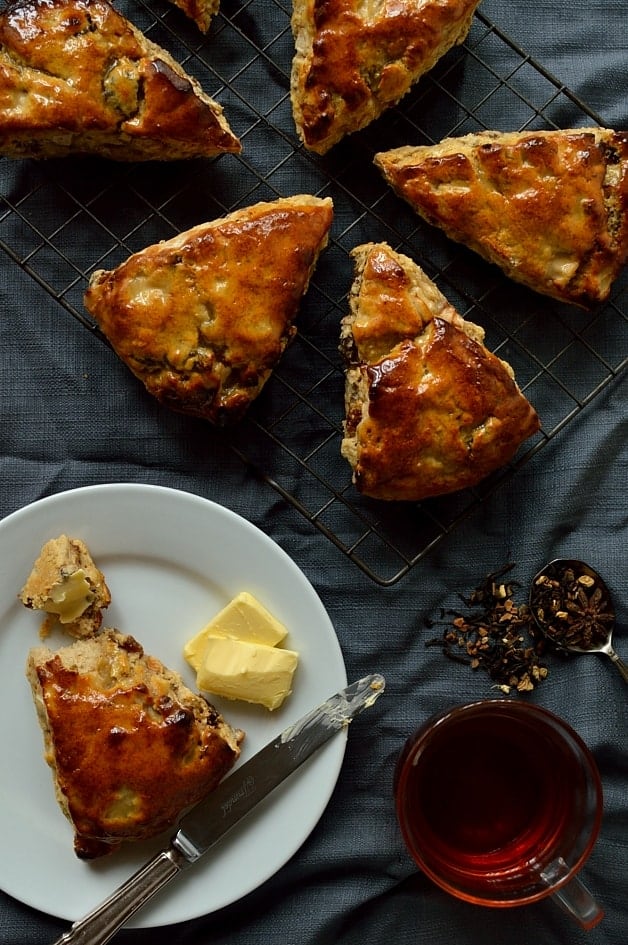 Apple, fig, pecan and honey scones with a hint of spice - Domestic Gothess