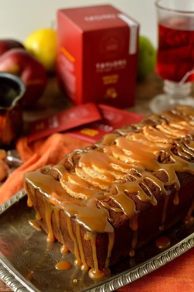 Toffee apple gingerbread loaf cake, perfect for bonfire night - Domestic Gothess