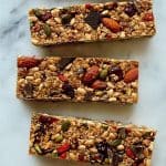 No bake superfood granola bars - chewy, filling and super healthy granola bars packed full of seeds, nuts, dried fruit, oats and dark chocolate