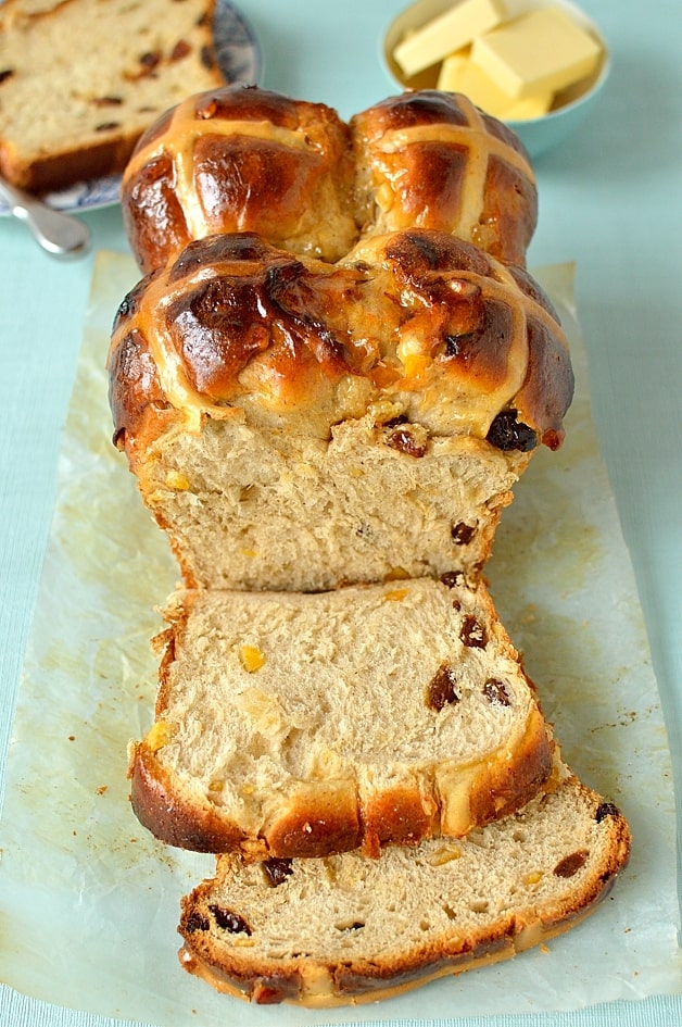 Hokkaido milk bread hot cross bun loaf, perfect for Easter - Domestic Gothess
