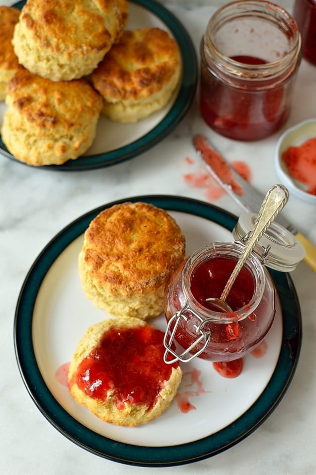 Fresh, zingy strawberry lime jam and quick, easy basic scones