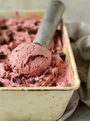 Balsamic roasted cherry chocolate chunk ice cream