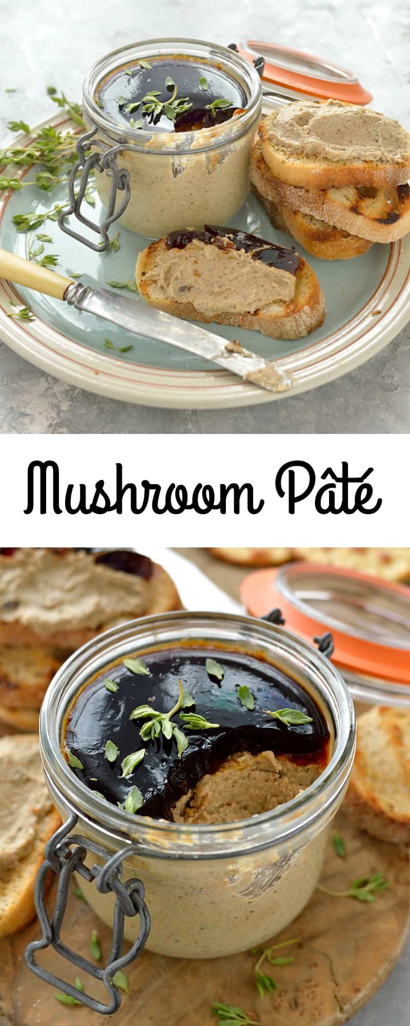 Mushroom pâté - a tasty vegetarian mushroom pâté made with dried porcini mushrooms for extra flavour. Great as a starter, canape or sandwich filling.
