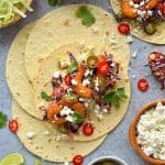 crispy shrimp tacos with chipotle red cabbage slaw