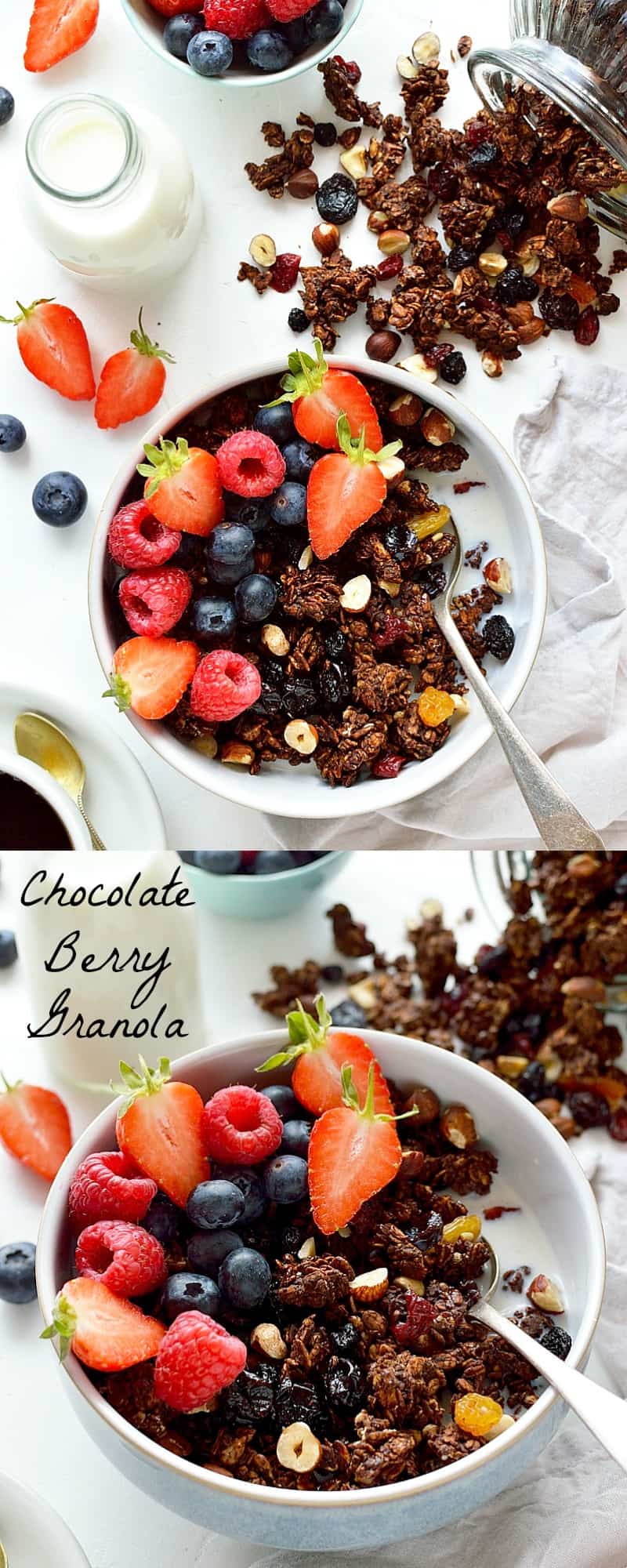 Chocolate berry granola - a healthy way to eat chocolate for breakfast!