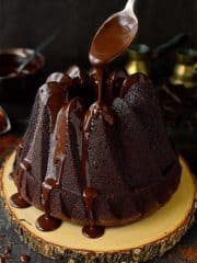 Double chocolate bundt cake - a sinfully delicious, intensely chocolatey cake with silky smooth, rich chocolate ganache.