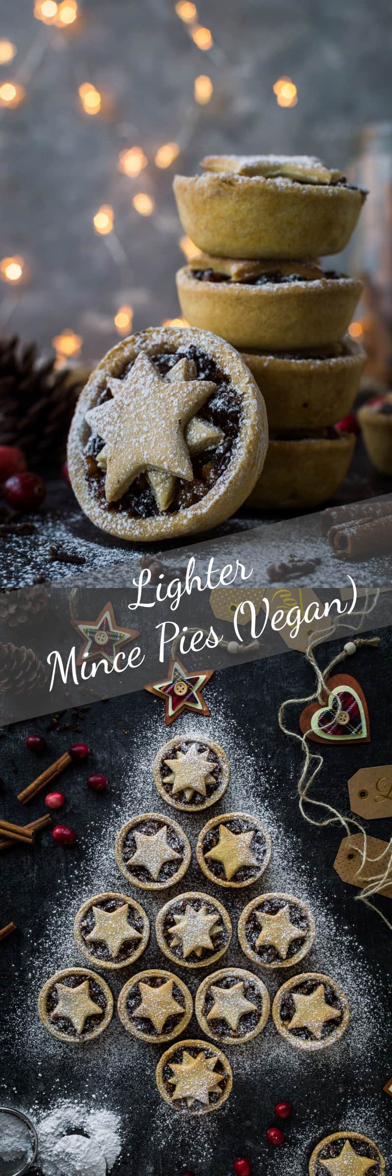 Lighter mince pies - you can enjoy a festive mince pie even if you are trying to cut down on the sweet stuff as these ones have no added sugar, are lower in calories and vegan too!