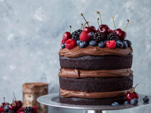 Best Chocolate Berry Cake With Italian Buttercream Recipes  Dessert  Food  Network Canada