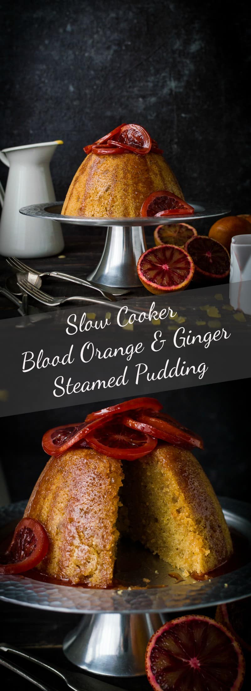 Slow cooker blood orange and ginger steamed pudding - this delicious steamed pudding cooks right in your slow cooker! A perfect dessert for the colder months. #dessert #crockpot #pudding