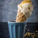 Hazelnut praline ice cream – rich and creamy vanilla ice cream filled with pieces of delectable hazelnut praline. Delicious all year round!