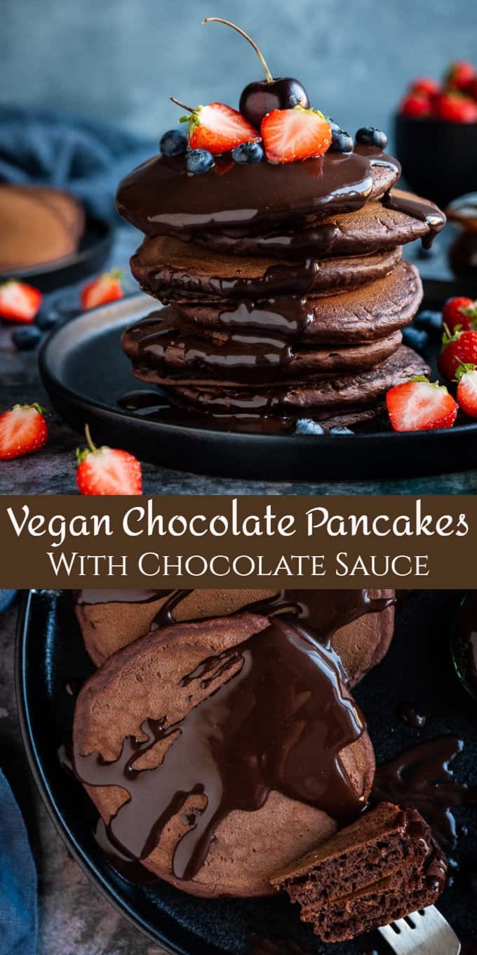 chocolate pancakes pinterest image