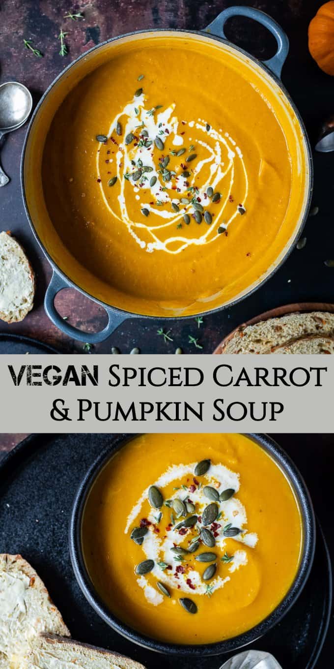 spiced carrot and pumpkin soup pinterest image
