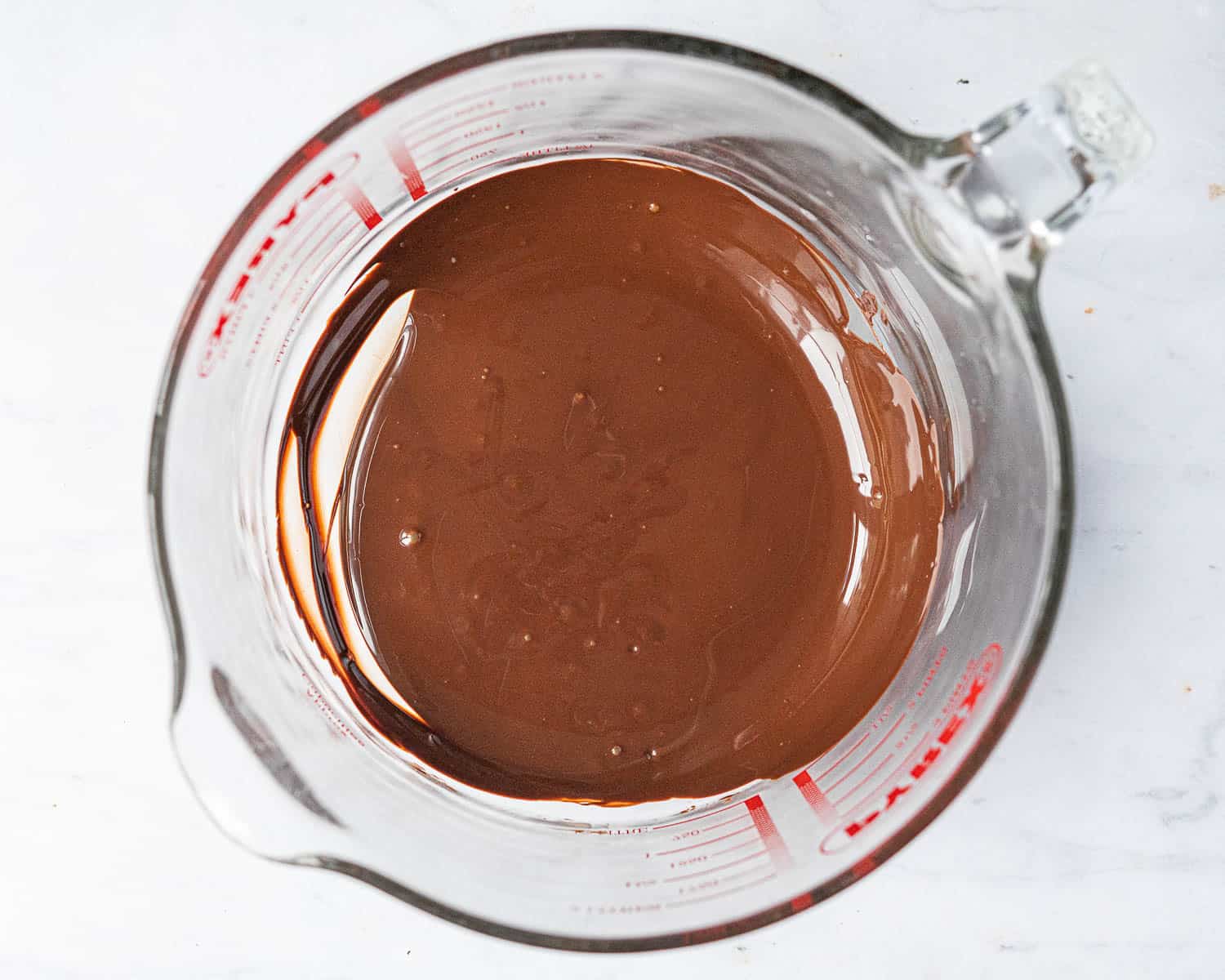 Step 1, the melted chocolate.