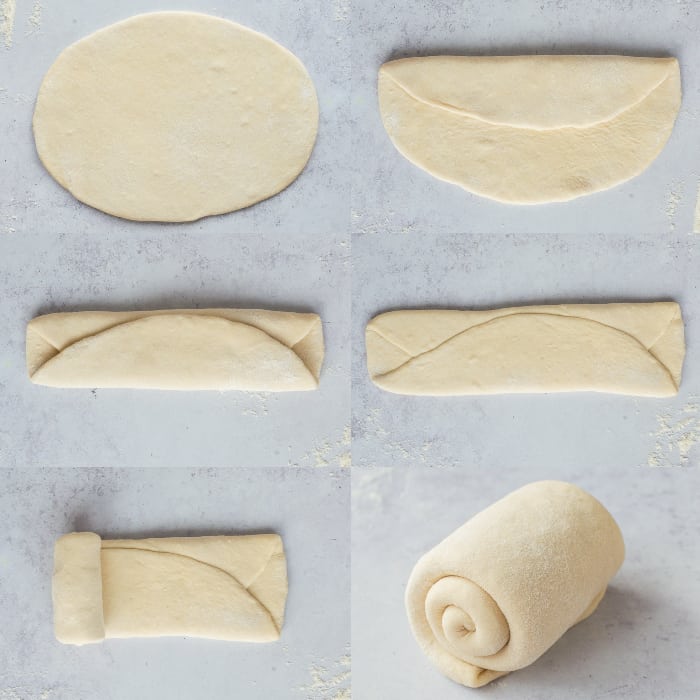 Step 5, a 6 image collage of shaping the dough balls.
