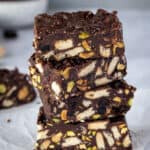 A stack of vegan rocky road.
