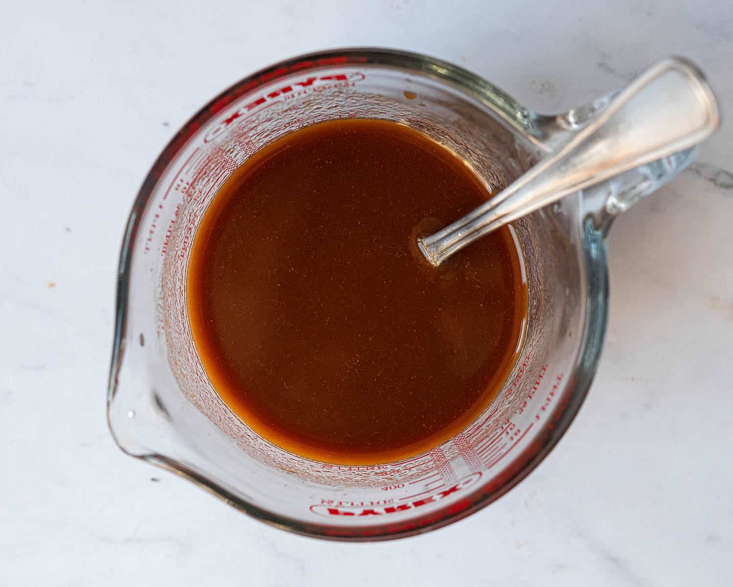 Step 1, the sauce in a jug.