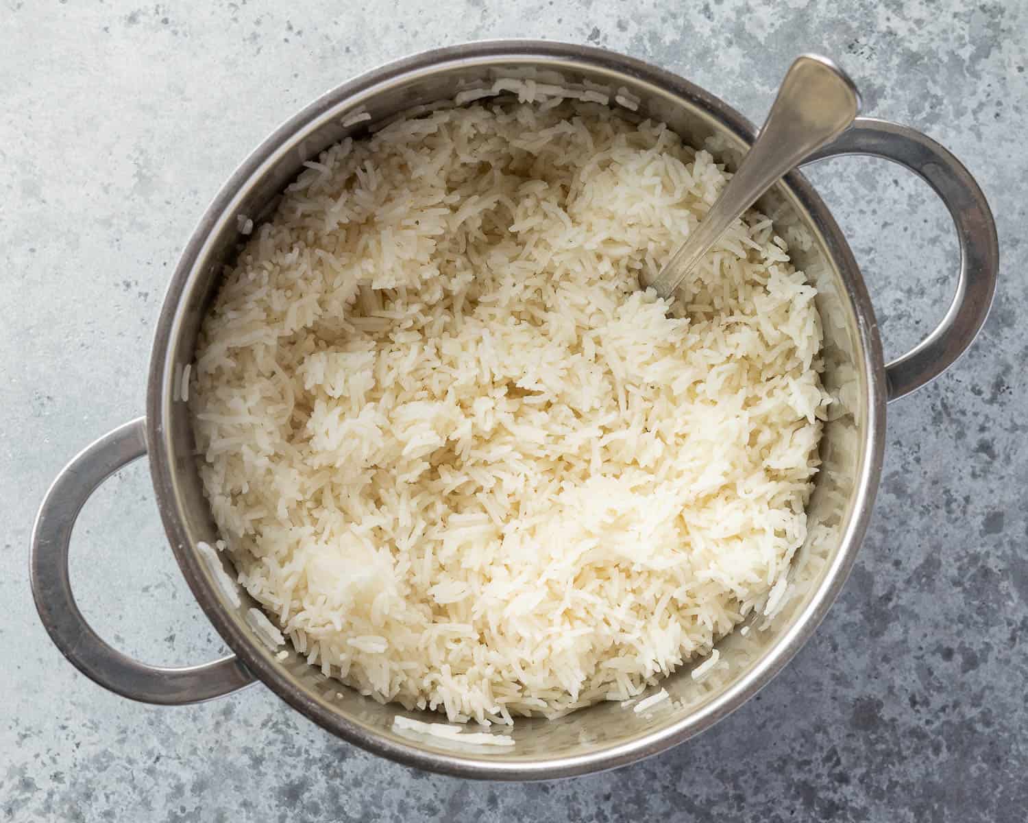Step 1, the cooked rice.