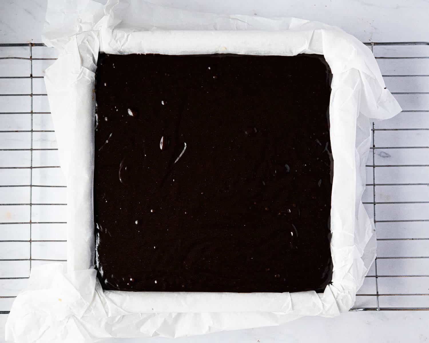 Step 8, the unbaked brownie.