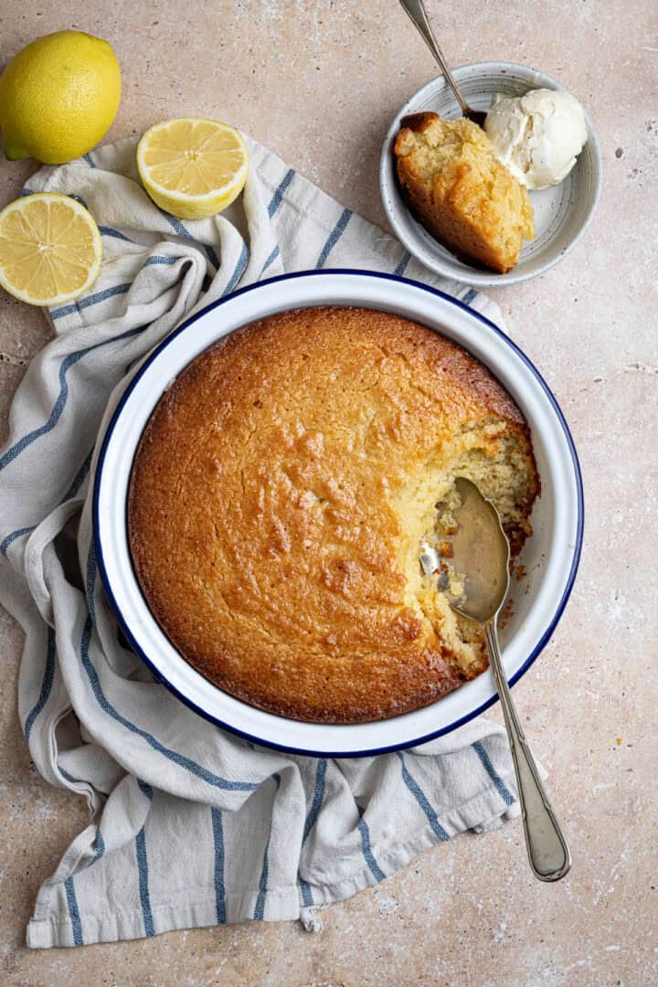 Lemon Elderflower Almond Pudding (Vegan) - Domestic Gothess