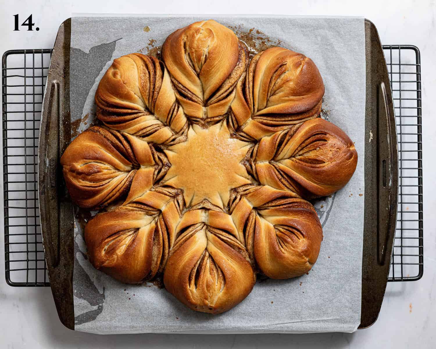 Step 14, the baked star bread.