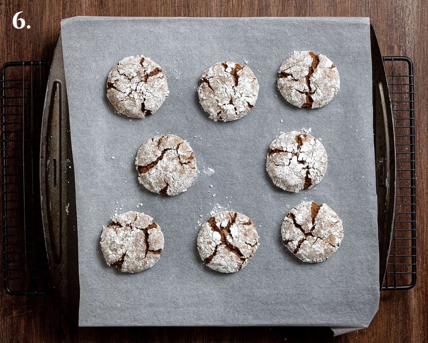 Step 6, the baked cookies on the baking sheet.
