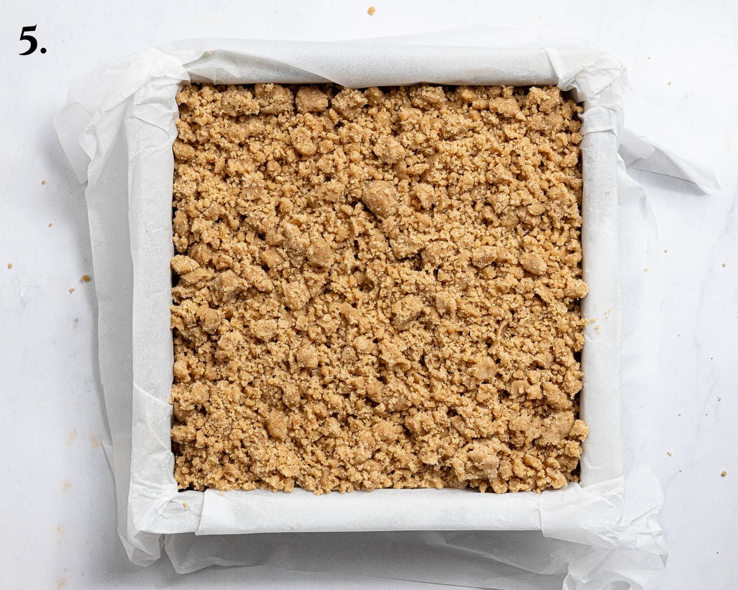 Step 5, the assembled cake before baking.
