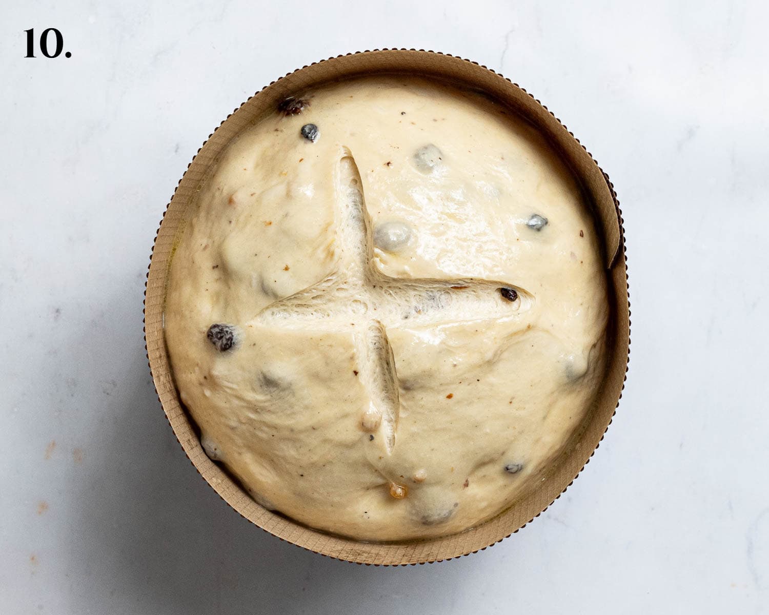 Step 10, the scored panettone.