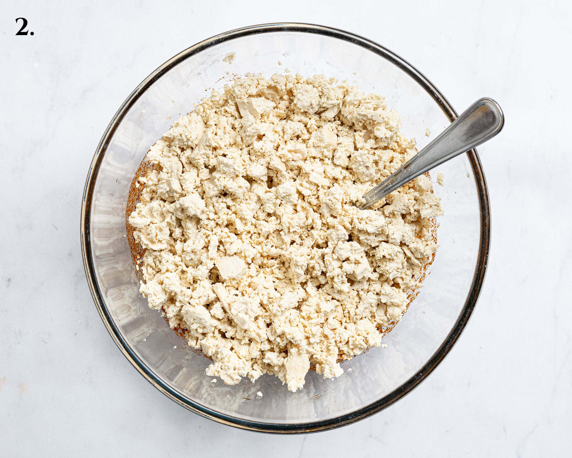 Step 2, the crumbled tofu.