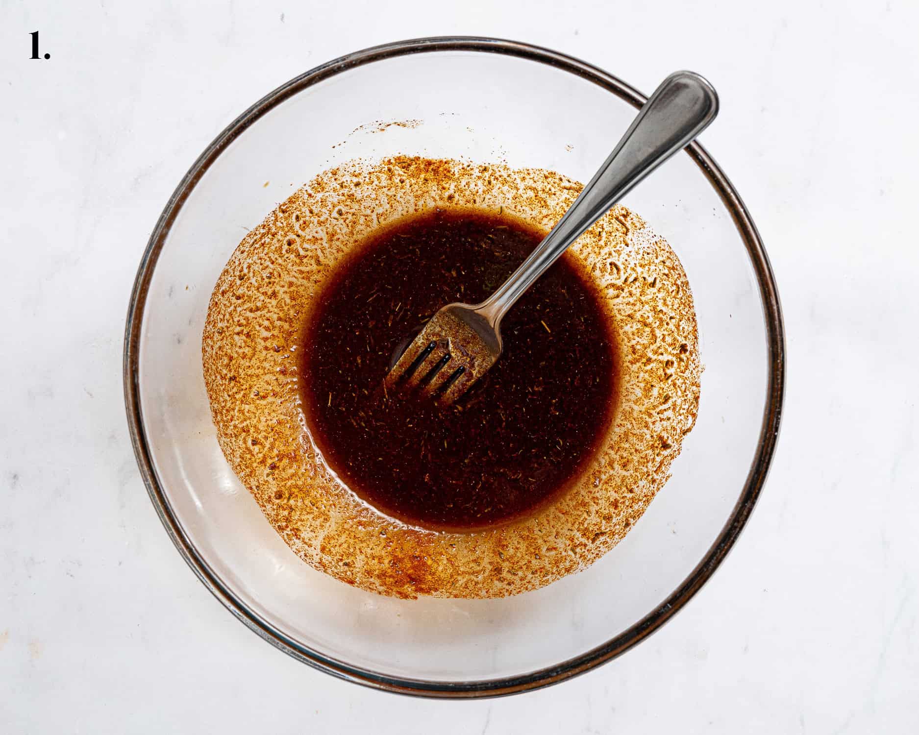 Step 1, the seasoning ingredients in a bowl.