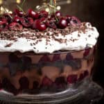 Close up of the black forest trifle.