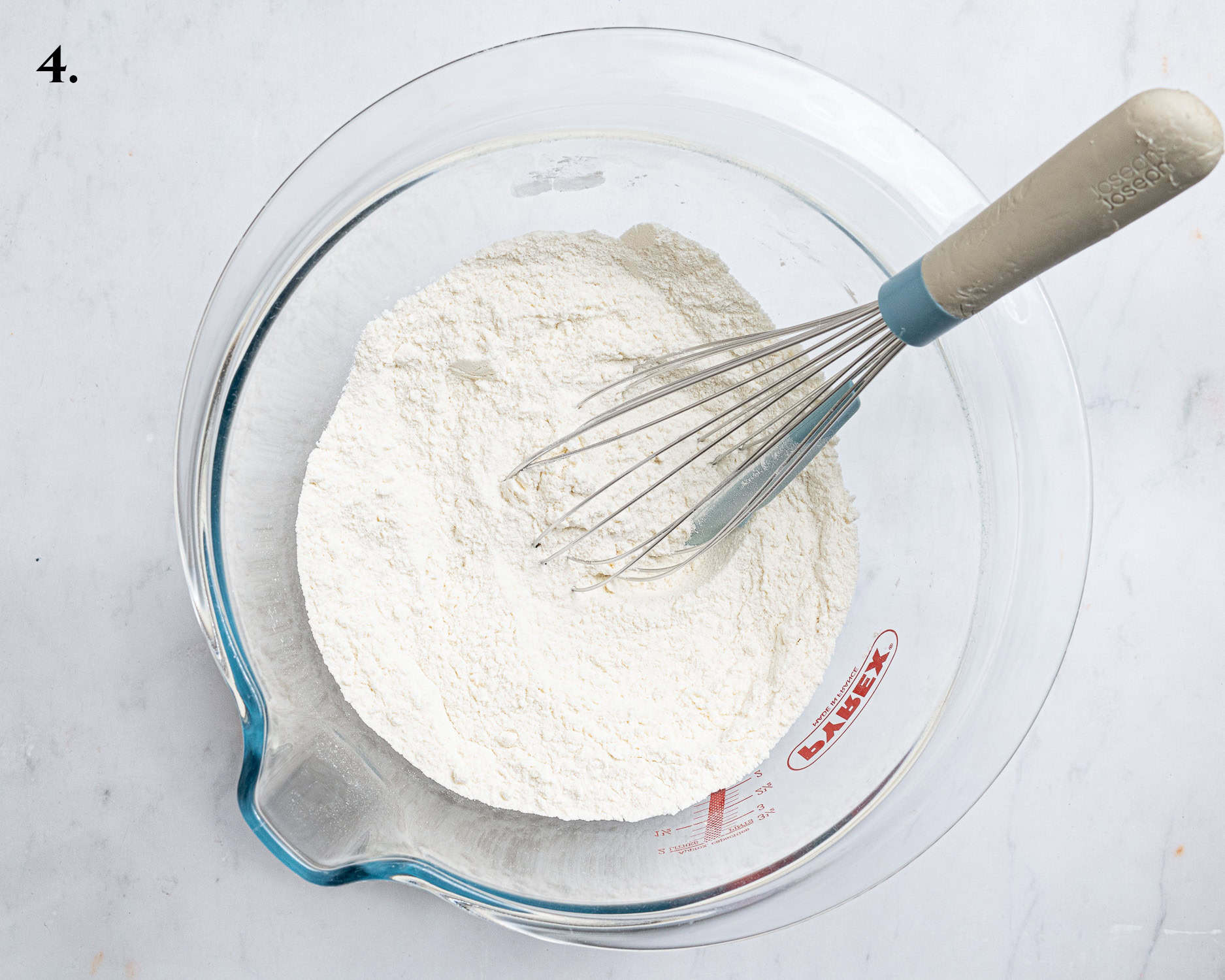 Step 4, the dry ingredients in a bowl.