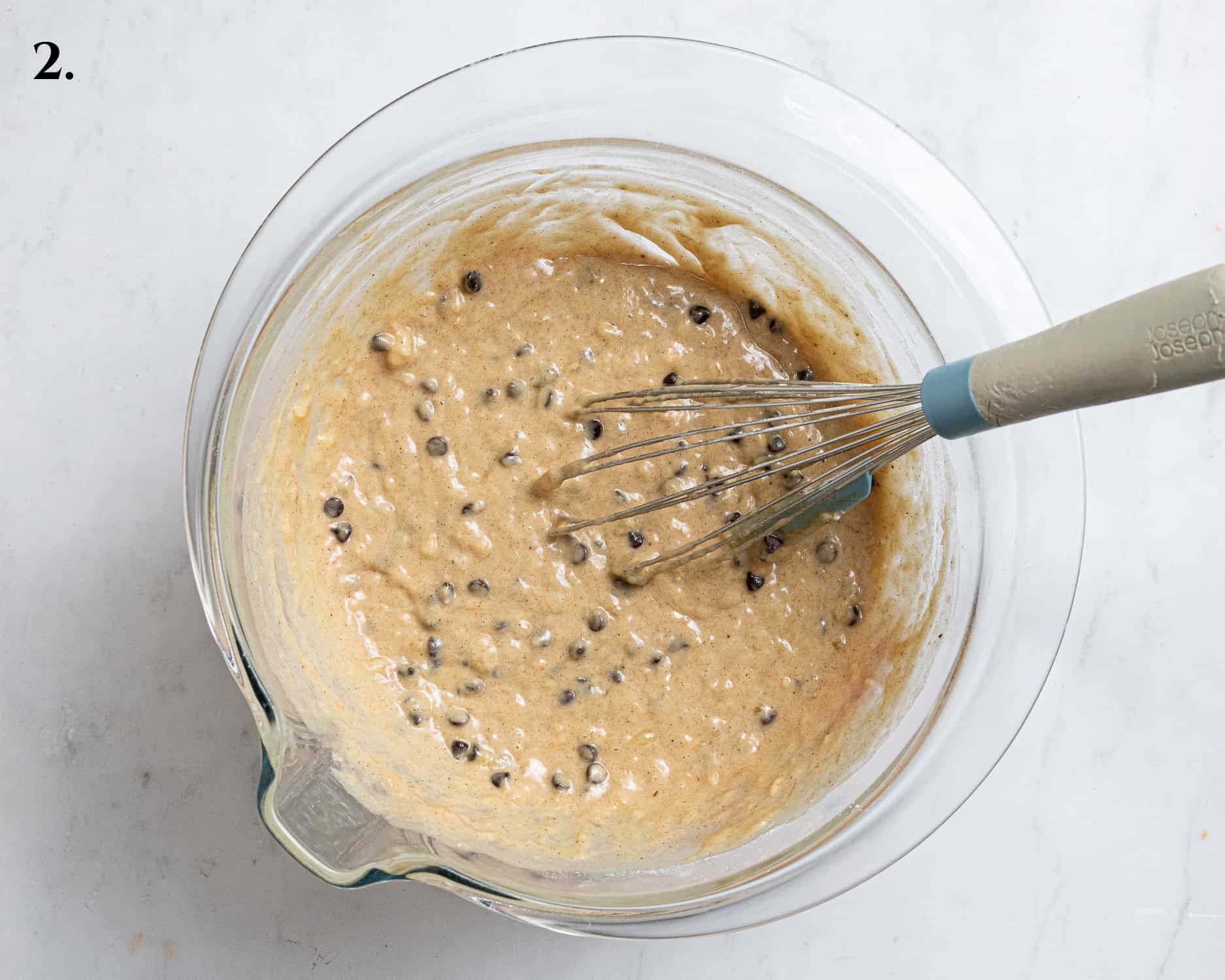 Step 2, the finished batter in a bowl.