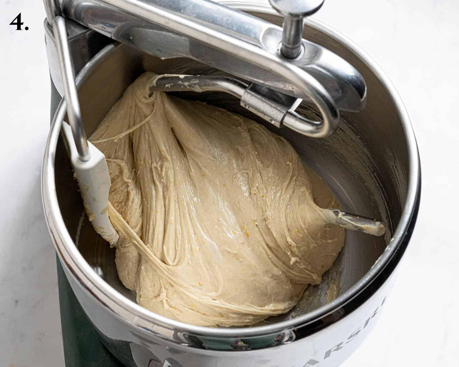 Step 4, the dough with the butter added.