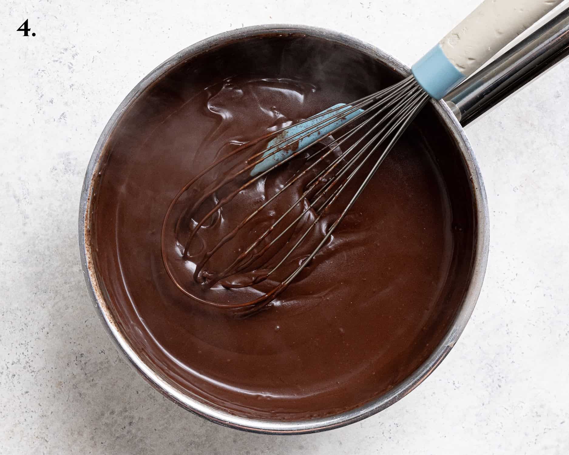 Step 4, the custard with the chocolate added.
