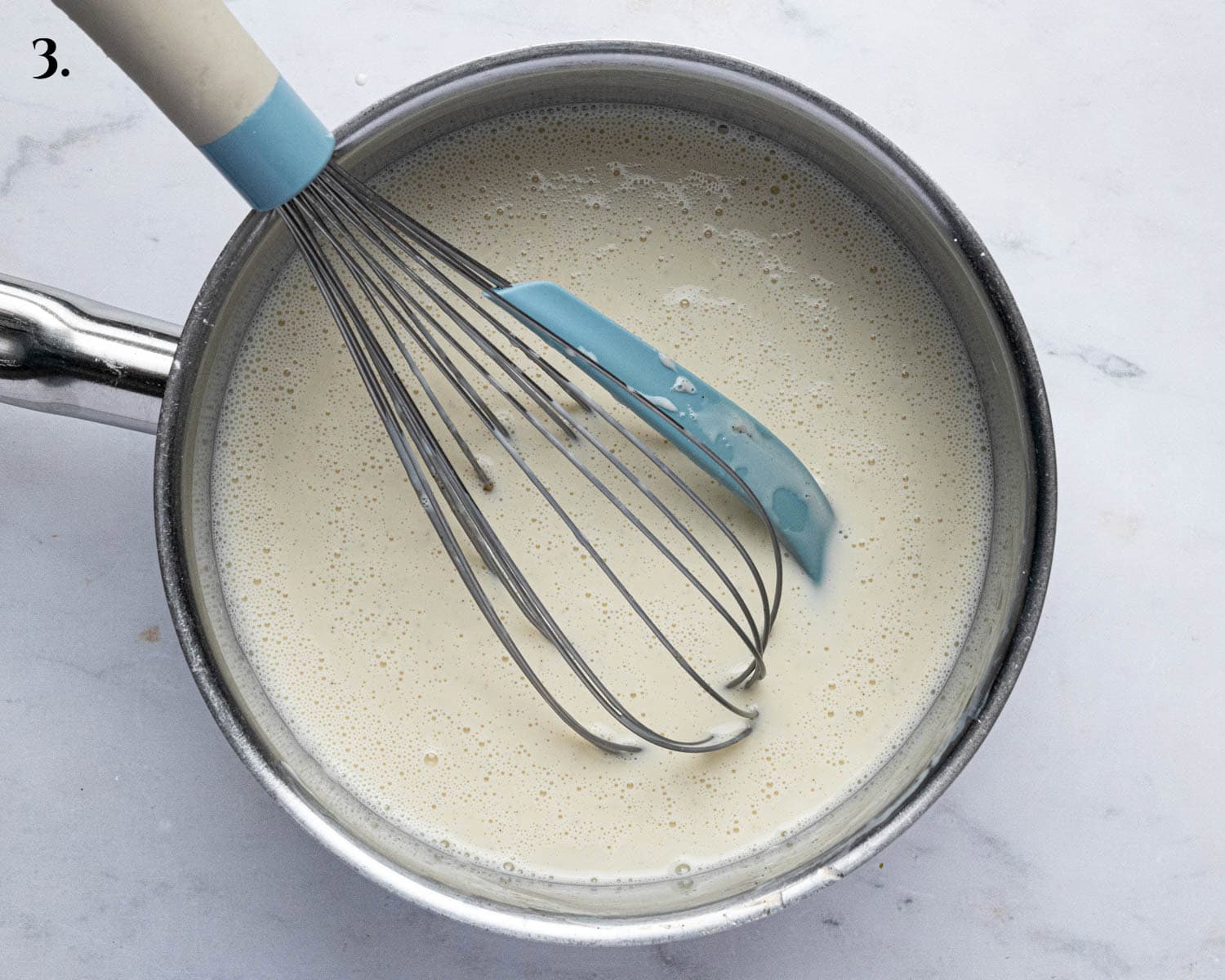 Step 3, the pastry cream before cooking.