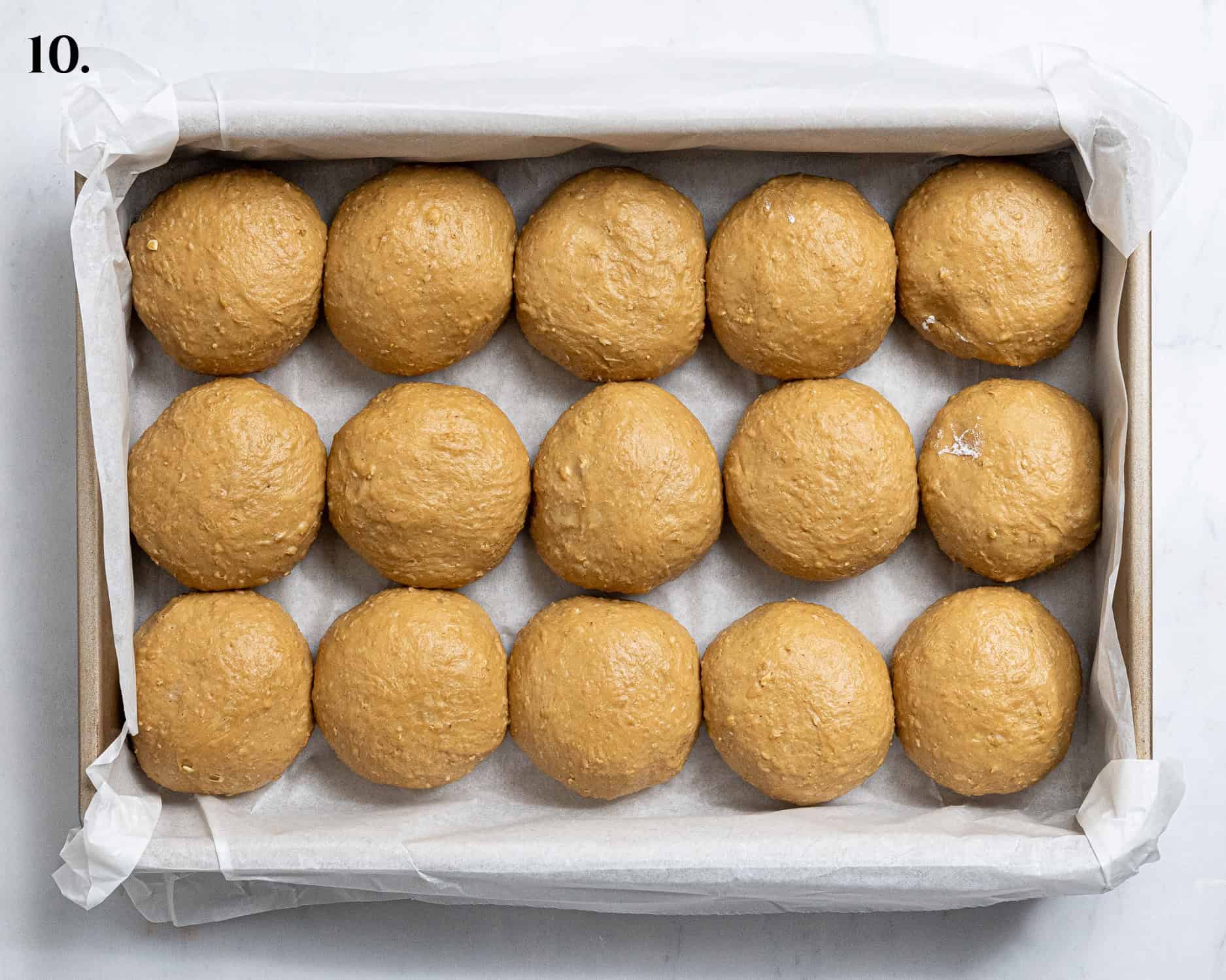Step 10, the risen rolls.