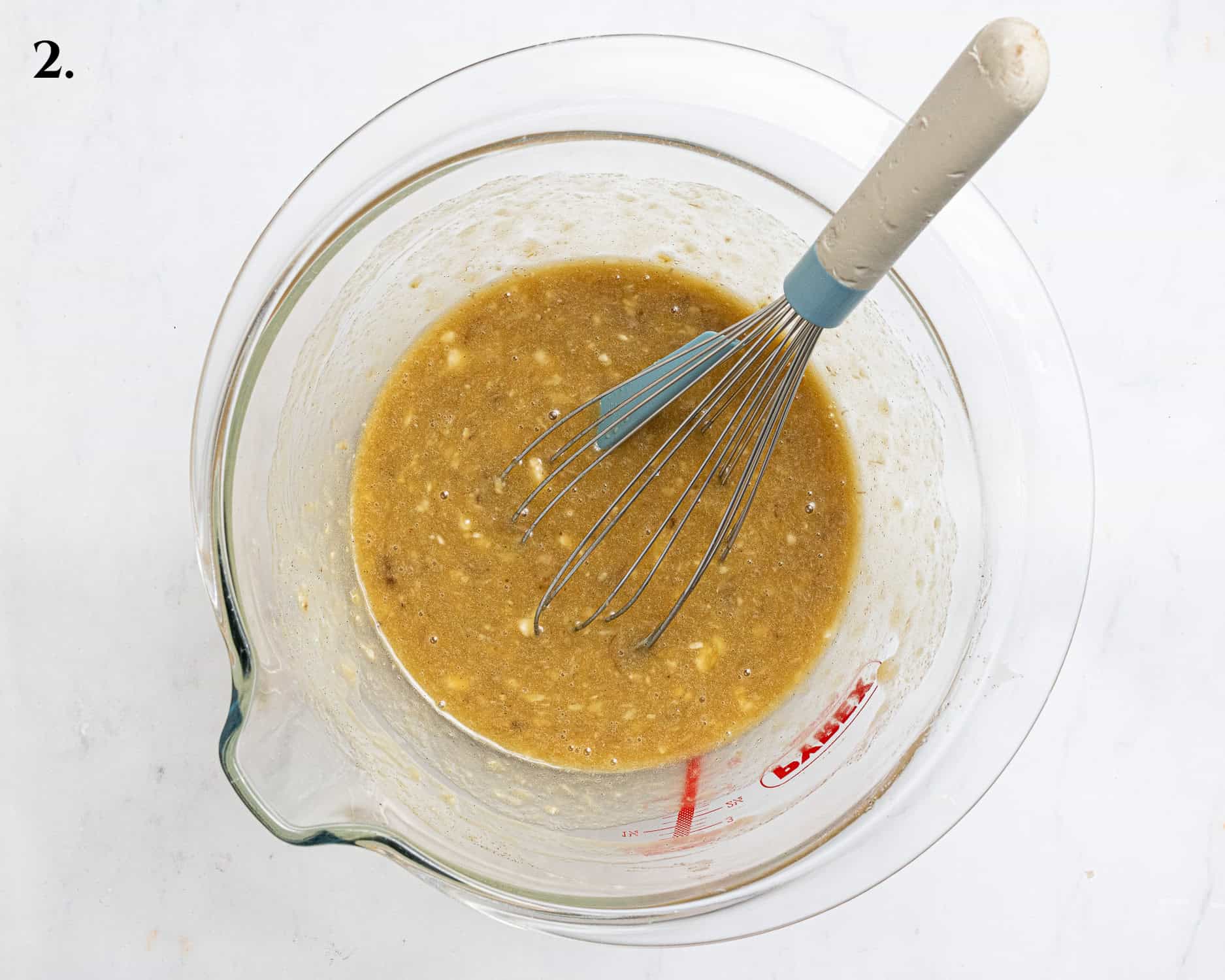 Step 2, the liquid ingredients in a bowl.