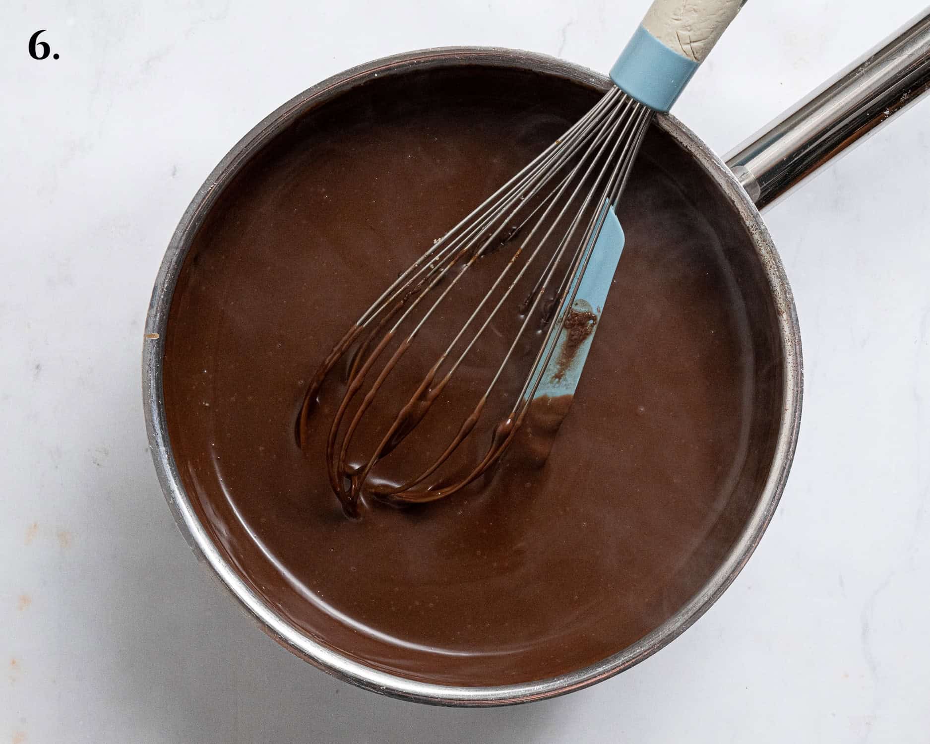 Step 6, the cooked chocolate custard.