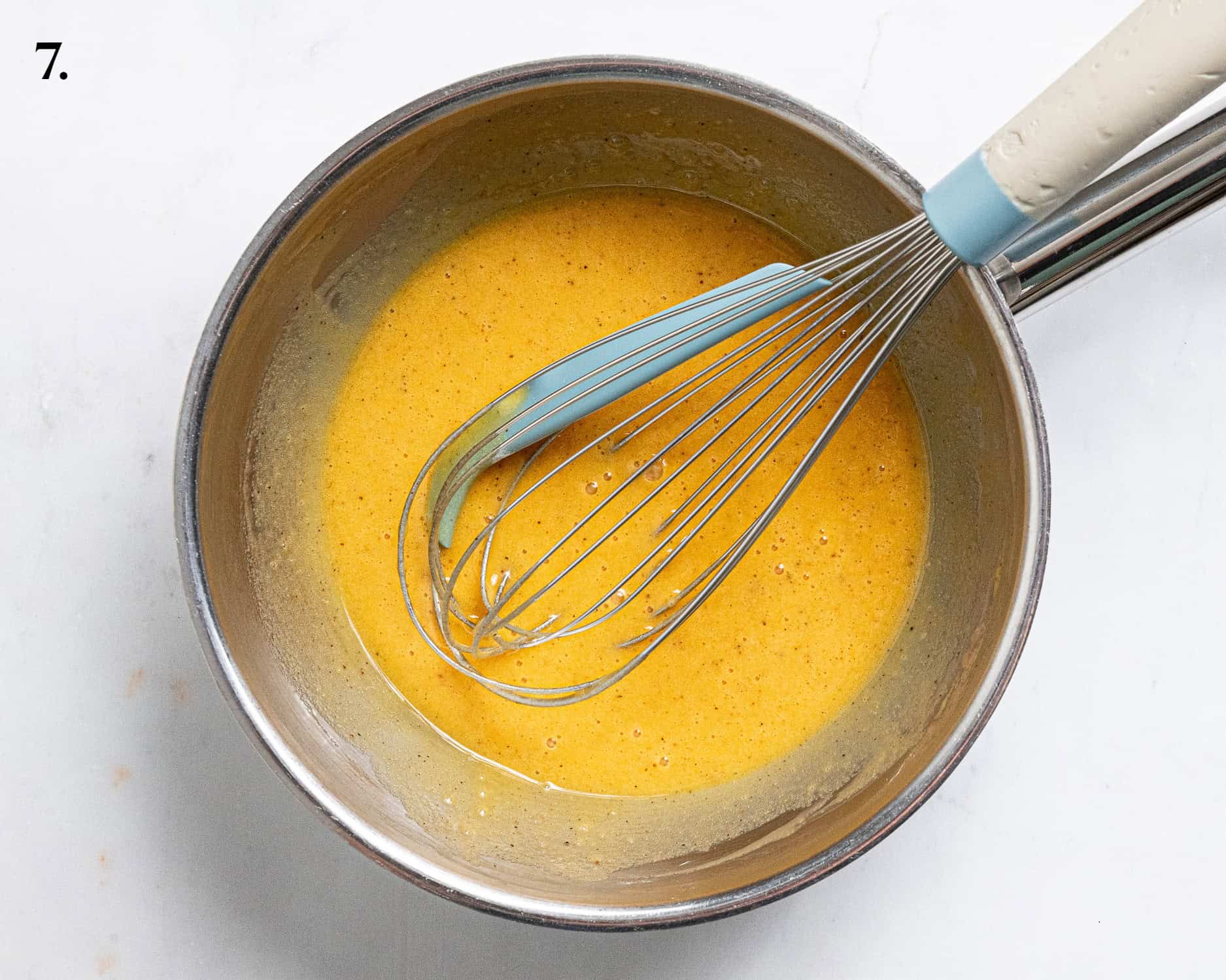 Step 7, the custard powder mixed to a paste with some milk.