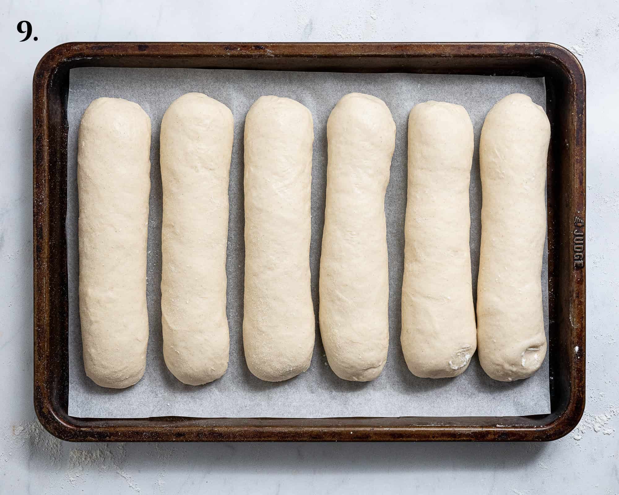 Step 9, the risen dough fingers.