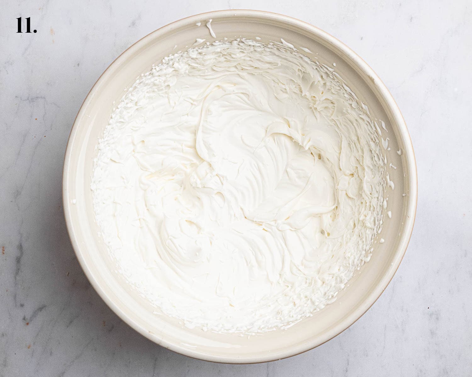 Step 11, the whipped cream.