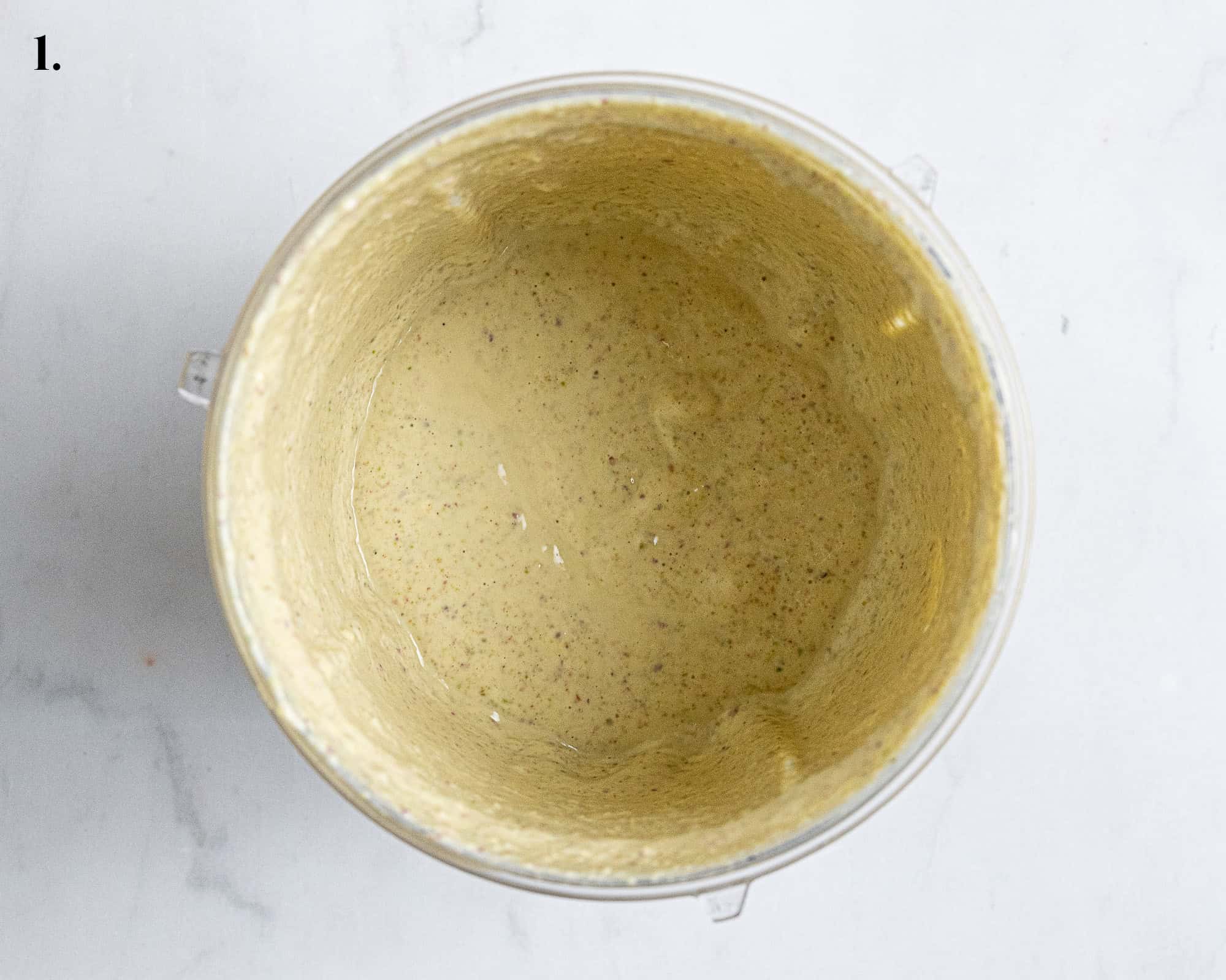 Step 1, the blended pistachio mixture.