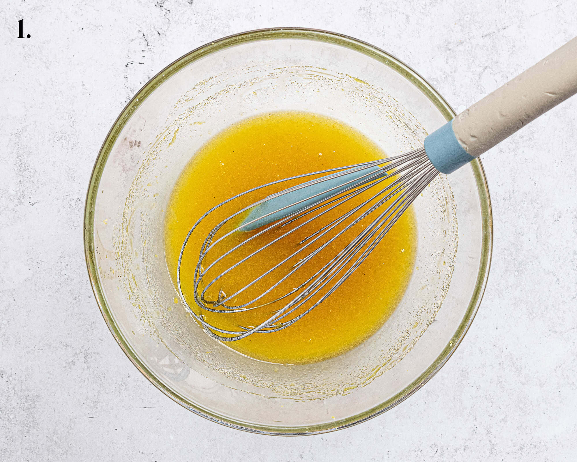 Step 1, the wet ingredients in a bowl.